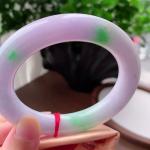 紫罗兰飘绿胖圆条手镯